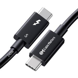 Cable Matters [Intel Certified] 80Gbps Thunderbolt 5 Cable with up to 120Gbps Bandwidth Boost and 240W Charging - 0.3m / 1ft, Compatible with Thunderbolt 4, USB4, and USB C, Black