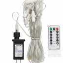 CZJUTAI Led Curtain Lights Warm White/ Molicular Options ,8 Lightning Modes and Timer, Remote Control Included, Indoor and Outdoor Use 