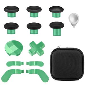 Accessories for Xbox One Elite Series 2 Controller(Model 1797), Metal Thumbsticks Paddles Joysticks Replacement Parts Kits Compatible with Xbox Elite Wireless Controller Series 2 Core(Black & Green)