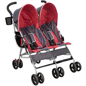 Delta Children LX Side by Side Stroller - with Recline, Storage & Compact Fold, Grey