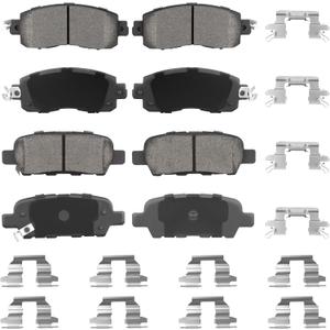 Front Ceramic & Rear Semi-Metallic Brake Pads Set for Nissan Altima 2013-2019 Only 4-Door Models 8PCS