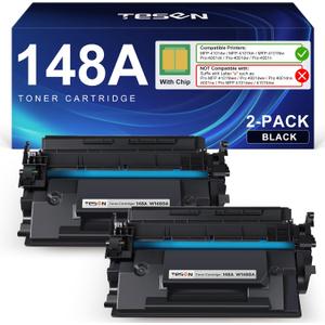 148A Black Toner Cartridge 4001n 4101fdw (with Chip) Compatible Replacement for HP 148A 148X W1480A W1480X for HP Pro 4001dw 4001dn 4001n MFP 4101fdw 4101fdn Printer, 2 Pack