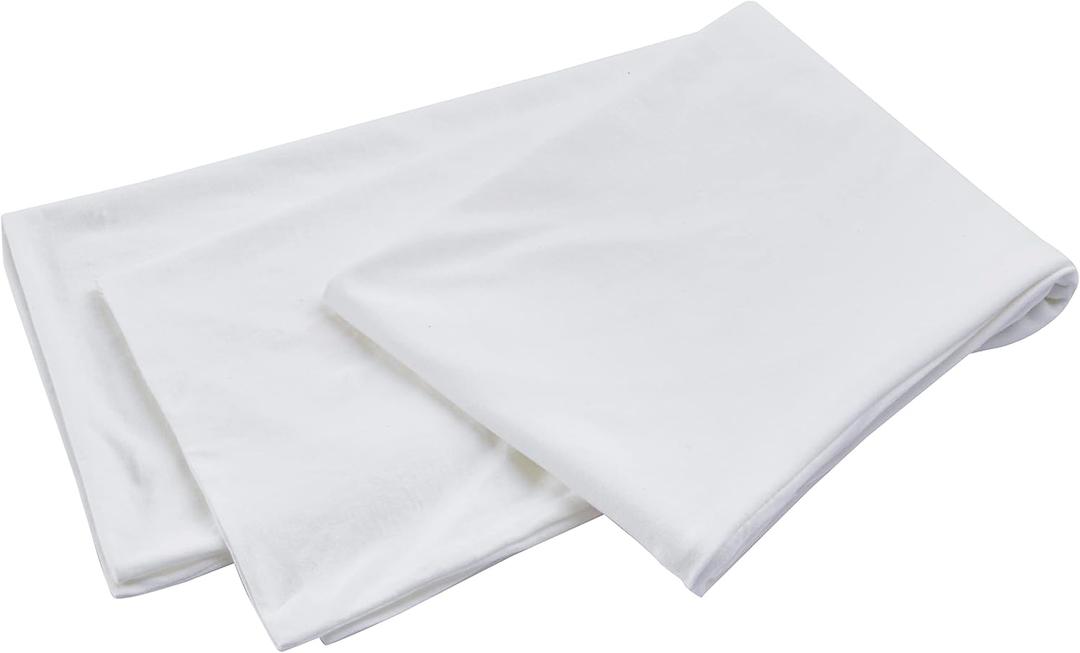 Oubonun 100% Jersey Cotton Body Pillow Cover with Zipper - Luxury Soft Removable Pillow Case - Long Fuzzy - Knitted (White, 21"X54")