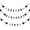 Simgoing 103 Pcs DIY Graduation Lei Giant Friendship Bracelet 2026 Grad Necklace Garland Jumbo Birthday Friendship Banner Kit Famous Singer Customizable Party Decor(White Gray Black)