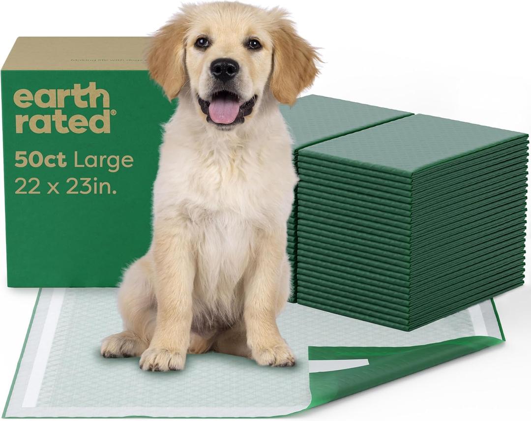 Earth Rated 3-in-1 Max Absorbency Puppy Pee Pads for Dogs, Odor Blocking, Leak Prevention Potty Training Pad, Large, 22 x 23 Inches, 50 Count