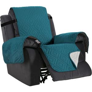 H.VERSAILTEX Reversible Quilted Recliner Covers Water Resistant Furniture Protector for Reclienr Chair with Elastic Straps for Pets Kids Sitting Width Up to 22"(Recliner, Dark Teal/Beige) (Recliner(Seat with 22"))