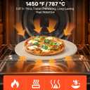 VEVOR Pizza Stone, 15 in Round Pizza Stone, 0.67 in Large Cordierite Baking-Stone with Metal Peel, Scrape, 1450℉ Heat-Resistant Cooking Stones, for Kitchen Oven, Baking Pizzas, BBQ Grill