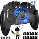 Mikirini 20 in 1 Mobile Phone Game Controller w/built-in Battery & Cooling Fan for 4.5-6.7" iPhones/Android Phones, compatible with PUBG Mobile/Call of Duty Mobile/Fortnitee Mobile/Apex
