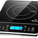 Duxtop Portable Induction Cooktop Burner, Induction Hot Plate with LCD Sensor Touch 1800 Watts, Silver 9600LS/BT-200DZ