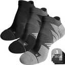 Hylaea No Show Running Athletic Anti-Blister Wicking Coolmax Socks, Seamless Anti-odor (Medium, 3 Pairs Black/Dark Grey/Grey)