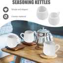 Hemoton Mini Ceramic Creamer Cup with Handle 1.9Oz Small Sauce Spoon for Serving Syrup Milk and Condiments in Kitchen and Dining