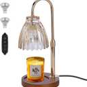 Candle Warmer Lamp with Timer Dimmer,Height Adjustable No Flame Candles Warming Light,Birthday Gifts for Women,New Home Room Decor,Wax Melt Warmer for Scented Jar Candles(2 * 50W Bulb) (1 Pack-F)