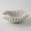 LE HOME DECOR Marble Ruffle Bowl (9 Inches) - Scallop, Fluted, Decorative, Jewelry, Fruit Bowl for Gift, Housewarming