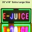 35"x18" Extra Large LED E-JUICE Sign for Business, Super Bright Unique Design with Sturdy Chain, High Visibility for Stores Retail Shop Window