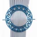 Silver Resin Circular Curtain Strap and Curtain Buckle Curtain Tiebacks Curtain Holdback Suitable for bedrooms (Set of 2) (Blue Circle), Set of 2