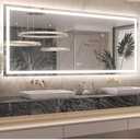 Keonjinn LED Bathroom Mirror 72" x 32" with Frontlit & Backlit, Lighted Mirror for Bathroom Wall with Dimmable 3-Color Lights, Large Anti-Fog Mirror, HD Tempered Glass, UL-Listed LED Driver