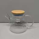 CnGlass Glass Teapot Stovetop Safe,30.4oz Clear Tea pot with Removable Filter Spout,Loose Leaf and Blooming Tea Maker, 30.4oz/900ml