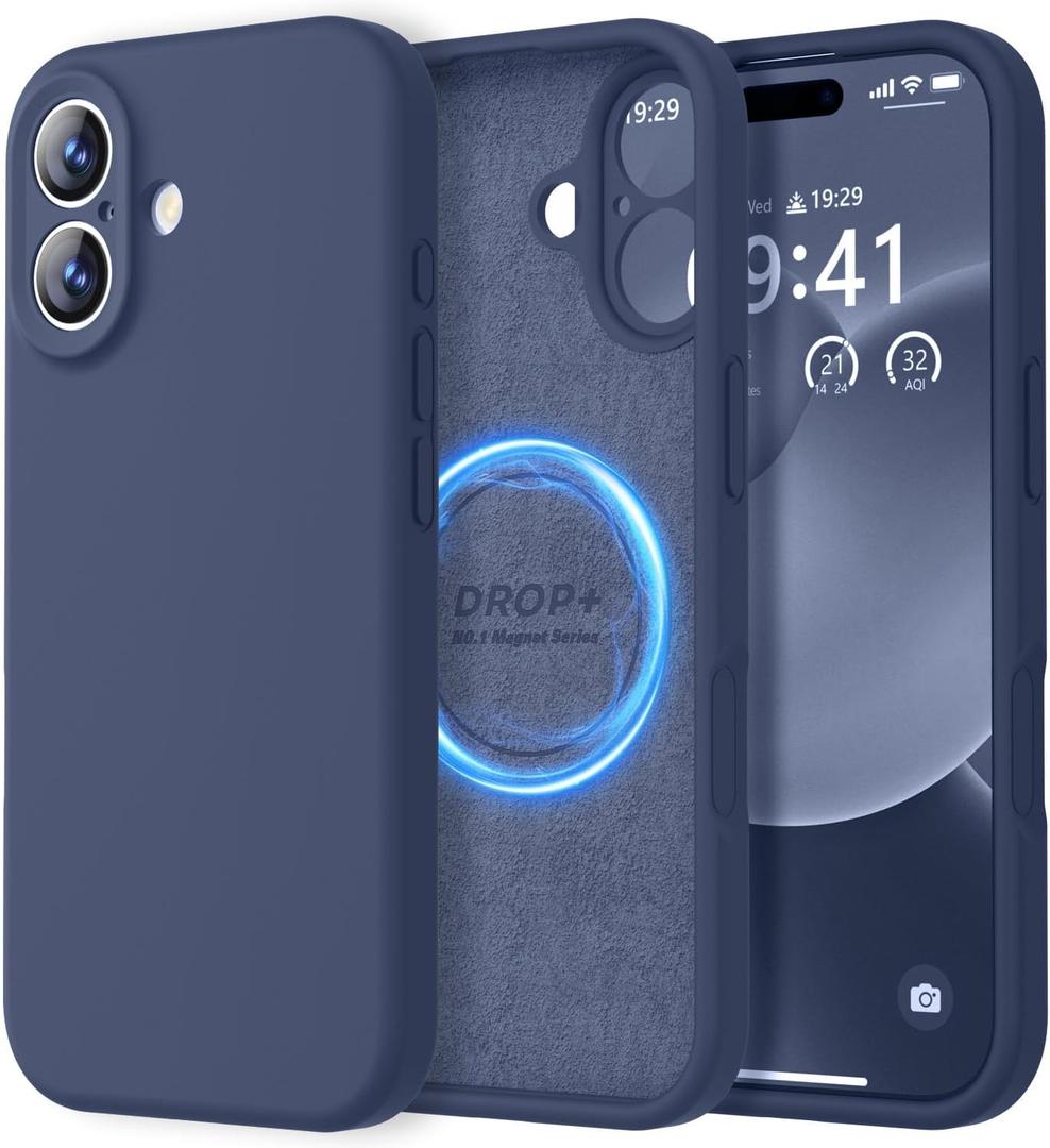 LOVE 3000 Designed for iPhone 17 Case, Premium Silicone [Compatible with Magsafe][Soft Anti-Scratch Microfiber Lining] Shockproof Protective Phone Case for Men Women 6.3", Navy Blue
