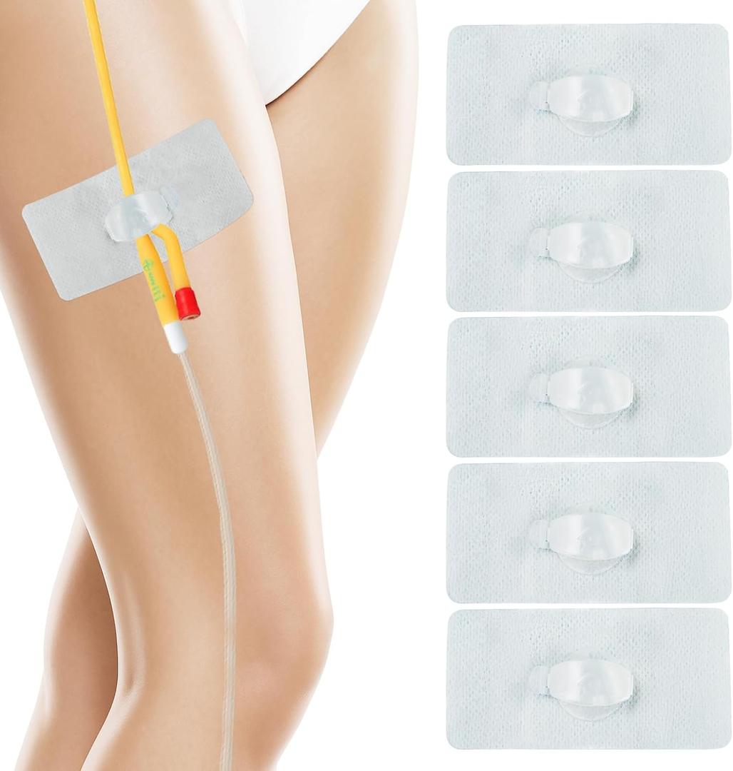 5 Pack Foley Catheter Stabilization Device, Silicone Foley Catheter Holder, Catheter Supplies Clip with Swivel Anchor to Prevent Displacement