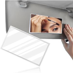 Randconcept - Large Car Sun Visor Adhesive Vanity Mirror, Car Interior Cosmetic Makeup Mirror, Seatback Stainless Steel Portable Accessories for Automotive Truck SUV Vehicle