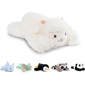 Niuniu Daddy 20" | 3.3 Pound Sheep Weighted Stuffed Animals, Large White Goat Pillowfort Stuffed Lap Animal Toys for Kids Adults, Big Plush Body Pillow for Gifts Birthday Christmas Holiday (Medium)