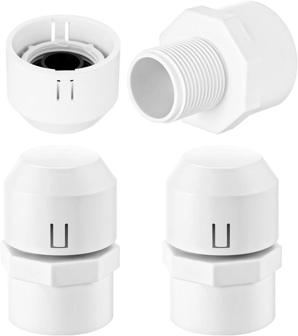 2 Pcs Automatic Air Release Valve, 1-1/4 Inch PVC Slip Fit, PVC Auto Vacuum Relief Bleeder Vent Valve for DIY Drip Irrigation Systems Garden Greenhouse Hydroponics, Prevents Air Lock & Water Hammer