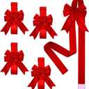 4 PCS Cabinet Door Festive Ribbons and Bows Decoration Holidays, Red