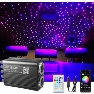 Twinkle Starlight Headliner Light,32W 1000pcs 13.1ft LED Star Ceiling Fiber Optic Light Kit APP/Remote Control for Car/Home/Party