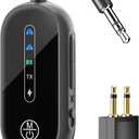 Dual Link Airplane Bluetooth 5.4 Transmitter & Receiver 2-in-1 Bluetooth Adapter Airplane Travel Essentials Wireless Receiver 3.5MM AUX Jack Adapter on Flight/TV/Car Stereo/Gym