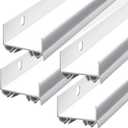 Lineshading 4 Sets Door Sweep Plastic PVC 1 3/4" x 36" Slide on Bottom Exterior Door Seal Strip for Weather Stripping Draft Stopper (White)
