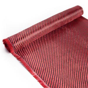 BARTOO 4.9ft x 12" Carbon Fiber Cloth Roll, 2 x 2 Twill Weave 3k/220g High Strength Fabric Carbon Fiber Sheet for Cars Repair, Boats, Structural Reinforcement on Concrete Walls, Basements, Red