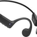 2026 New Bone Conduction Headphones, Bluetooth 6.0 Open Ear Headset with Mic, IPX5 Waterproof & 10H Playtime, Lightweight and skin-friendly material, Sports Earbuds for Running, Cycling, Gym Workouts., 
Velvety Black