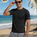 MAGCOMSEN Mens Workout Shirts Dry Fit Sun Protection Athletic Short Sleeve Shirt UPF 50+ Gym Running Swim Rash Guard Top (Black, XL)