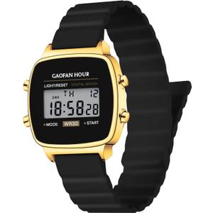 Waterproof Women's Digital Sports Watches with Alarm Calendar Stopwatch Chronograph Classic Square Case