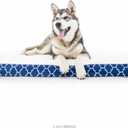 Brindle Waterproof Designer Memory Foam Pet Bed-Removable Machine Washable Cover-4 Inch Orthopedic Pet Bed-Joint Relief (Large, Navy Trellis)