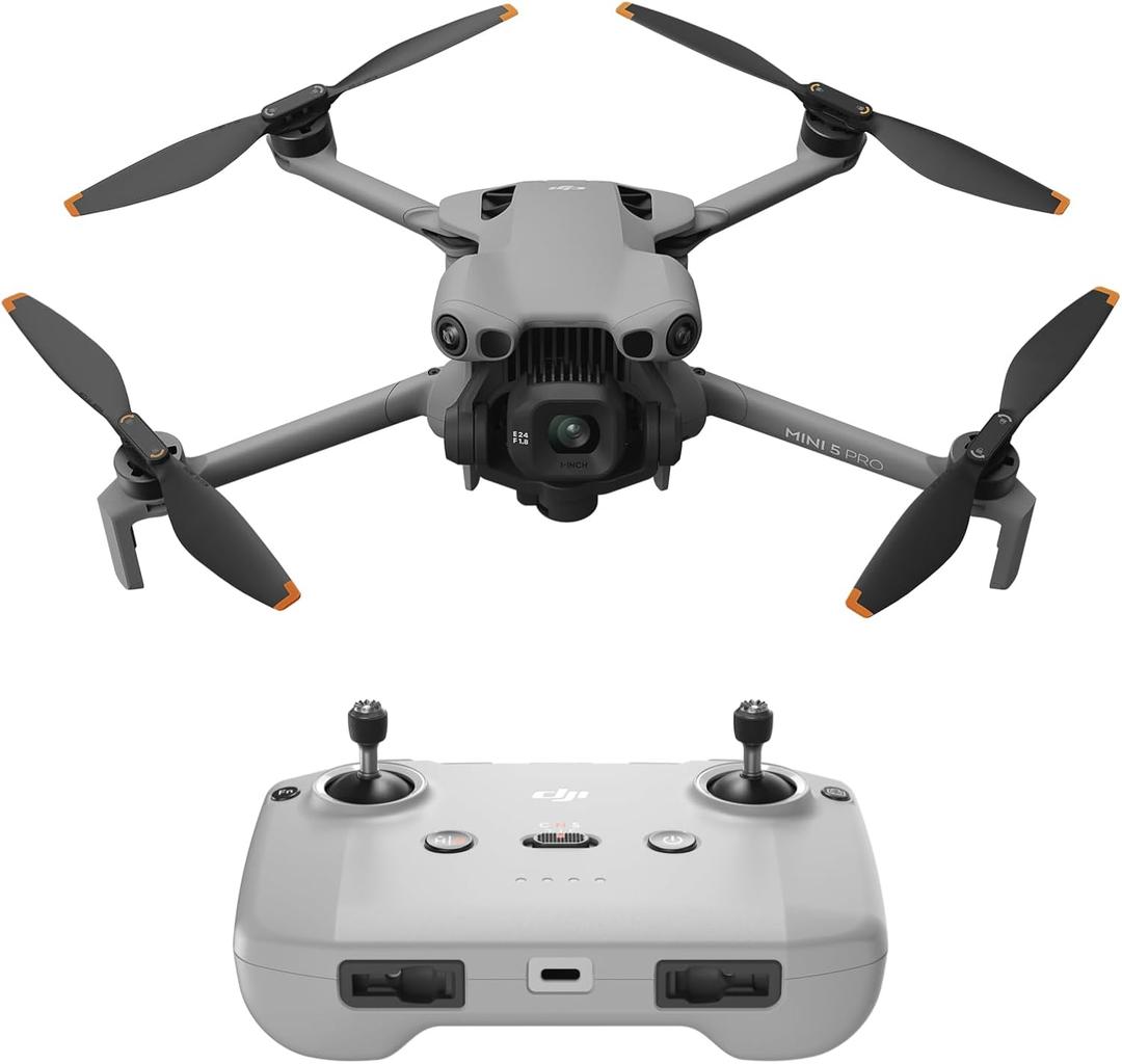 DJI Mini 5 Pro, Ultra-Light & Foldable Drone with Camera, 1-Inch CMOS, Omnidirectional Obstacle Sensing, ActiveTrack 360, 225 Gimbal Rotation, 20km Transmission, 4K Drone for Beginners