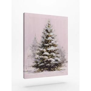 RLTXBUK Moody Christmas Tree Wall Art Decor, Vintage Christmas Decor, Natural Antique Holiday Winter Evergreen Pine Tree Framed Canvas Prints Posters for Home Bedroom Living Room, 11x14 Inch