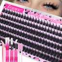 Wispy Lash Clusters Kit Manga Eyelash Clusters 12-16MM D Curly Fluff Lashes Clusters Kit Manga Cluster Eyelash Extensions Anime Individual Lashes Kit with Lash Bond&Seal Tweezers Brushes by Zegaine
