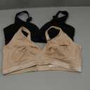 Fruit of The Loom Women's Multi-Pack Wirefree Cotton Bralette (34B, Black Hue/Sand)