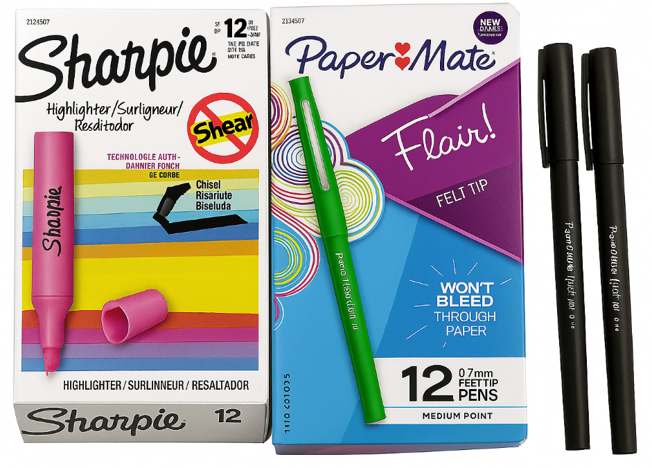 Office Set Highlighters 7 PCs, Pens 2 Pcs, Pens 12 Pcs Office Set Highlighters 7 PCs, Pens 2 Pcs, Pens 12 Pcs