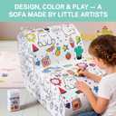 Graffiti Kids Couch SofaDIY Colorful Artistic Design, Ultra-Soft Comfort for Toddler Chair, Cute Graffiti Pattern Sofa for Girls and Boys, Comfy Toddlers Chairs for Bedrooms Living Rooms
