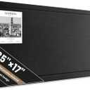 Large Bulletin Board, 35 X 17 Inches Felt Cork Board with 40 Pushpins, Foldable Felt Notice Pin Board Photo Display Board with Self-Adhesive Tape for Office Home School (Black)