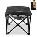 XplrKamp Padded Camping Stool, 18" 500lb Oversized Foot Rest, Black, 1