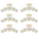 8pcs Bridesmaid Proposal Gifts 4.1 Inch Square Set of 8 Bachelorette Hair Claw Clips ideas Bridal Shower Gift for Wedding Party Favors (6pcs Bead Champagne)