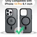 Designed for Magnetic iPhone 14 Pro Case,[Compatible with MagSafe] [Military Grade Drop Protection] Slim Translucent Matte Shockproof with Anti-Fingerprint Phone Case 6.1"-Black