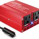 150W Power Inverter, LVYUAN Inverter 12V DC to 110V AC Car Plug in Adapter Outlet Dual 6.2A Charging USB Vehicle Converter for Phone, Laptops, Road Trip Charger