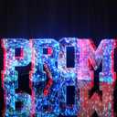 4 Pcs Iridescent Decorations Prom Letter Lights 3D Large Prom 2025 Light up Sign Marquee Prom Letters 9.8in Prom Decorations for 2025 Graduation Party Supplies