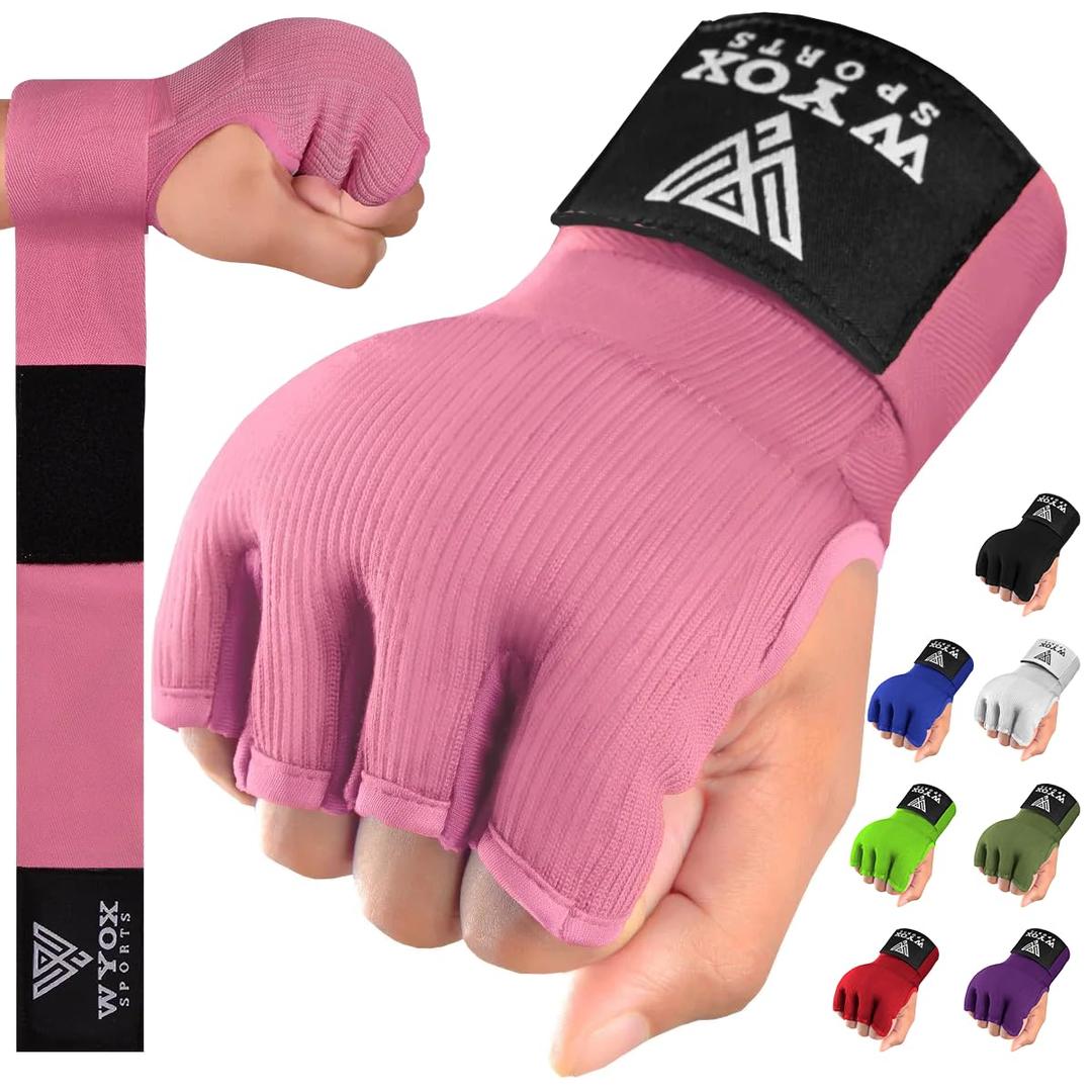 WYOX Gel Boxing Hand Wraps Inner Gloves for Men & Women – 80cm Quick Wrist Strap, Padded Knuckle Support, Fingerless MMA Muay Thai Kickboxing Wraps for Training, Punching & Martial Arts