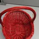 Woven Oval Basket- red