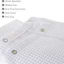 Waffle Fabric White Shower Curtain with Liner Set - Includes Free Clear Liner, Decorative Shower Curtain for Bathroom Set - Rustproof Metal Grommets Waterproof Hotel Quality 72" x 72" Heavy 290 GSM